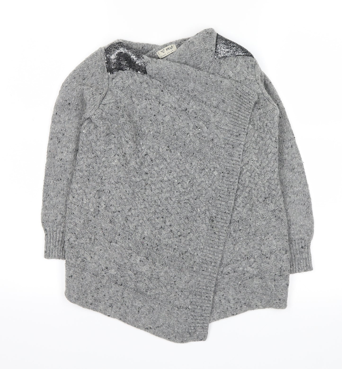 NEXT Girls Grey   Cardigan Jumper Size 5-6 Years