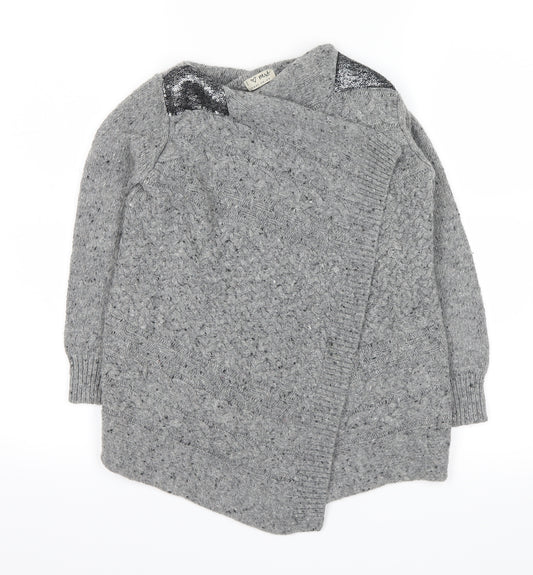 NEXT Girls Grey   Cardigan Jumper Size 5-6 Years