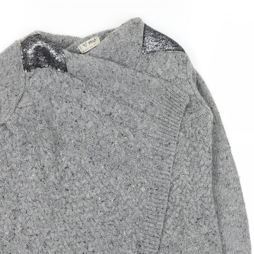 NEXT Girls Grey   Cardigan Jumper Size 5-6 Years