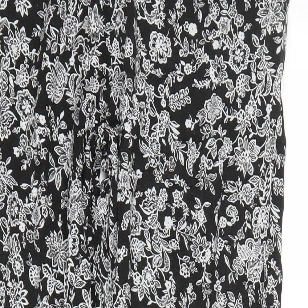 intuition Womens Black Floral  Harem Trousers Size 12