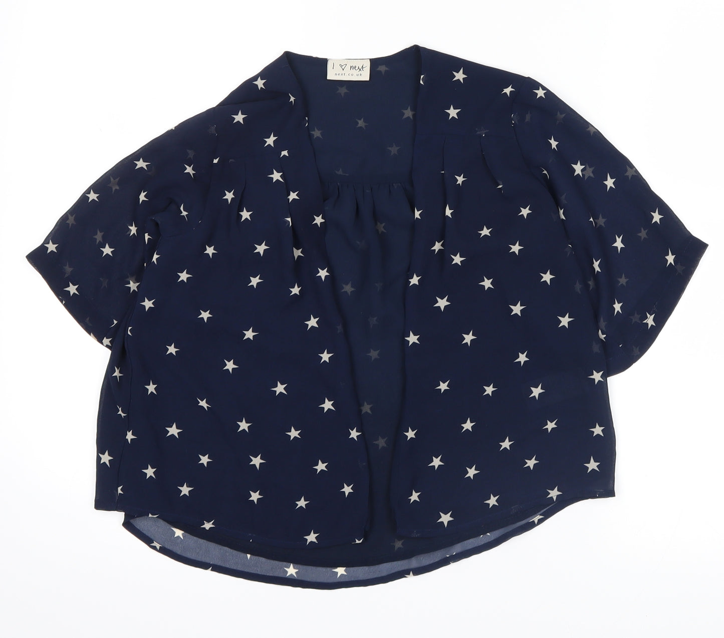NEXT Girls Blue Polka Dot  Cardigan Jumper Size 7 Years  - star pattern
