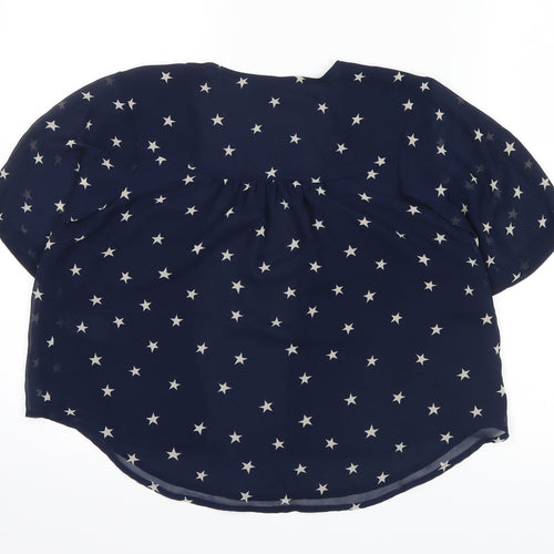 NEXT Girls Blue Polka Dot  Cardigan Jumper Size 7 Years  - star pattern