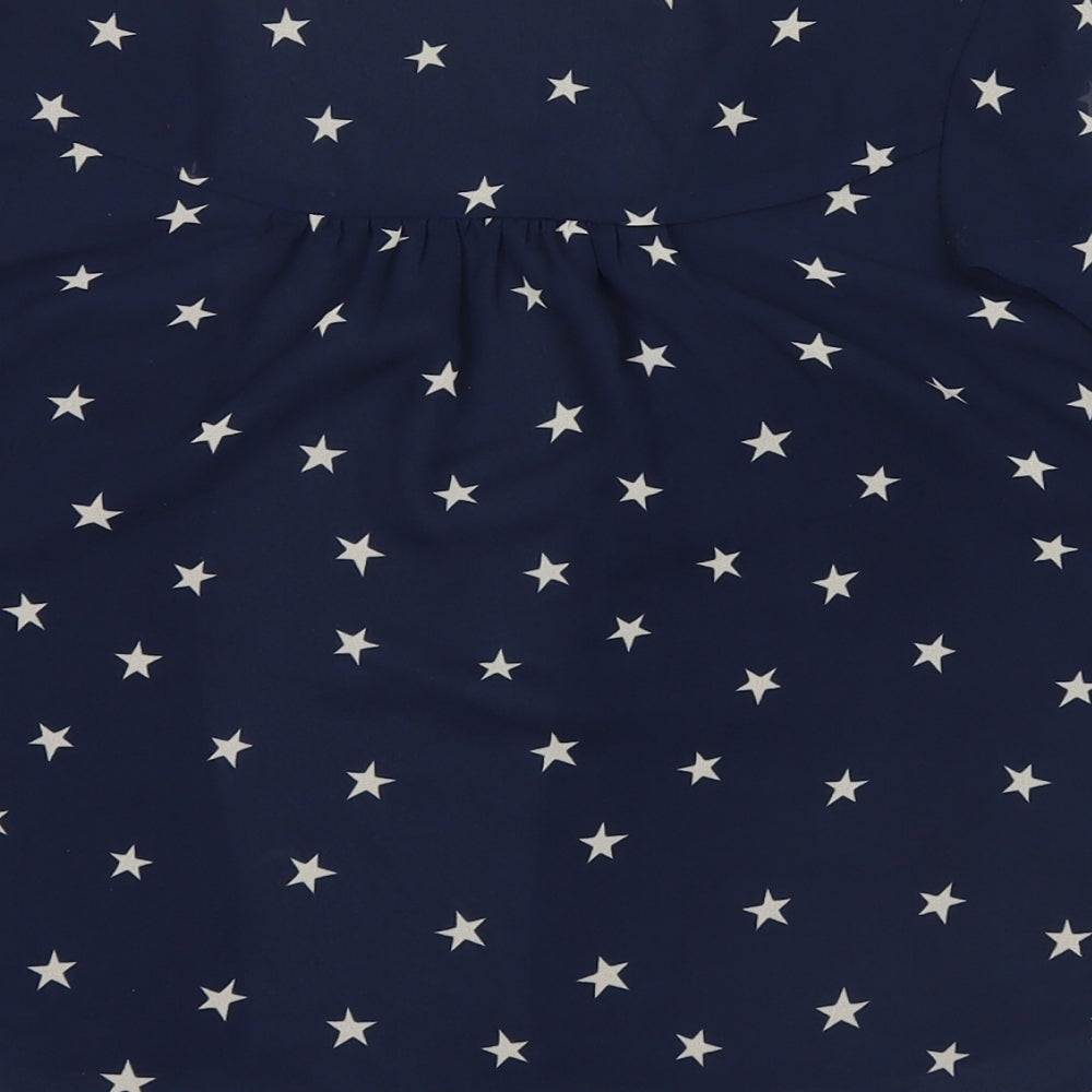NEXT Girls Blue Polka Dot  Cardigan Jumper Size 7 Years  - star pattern