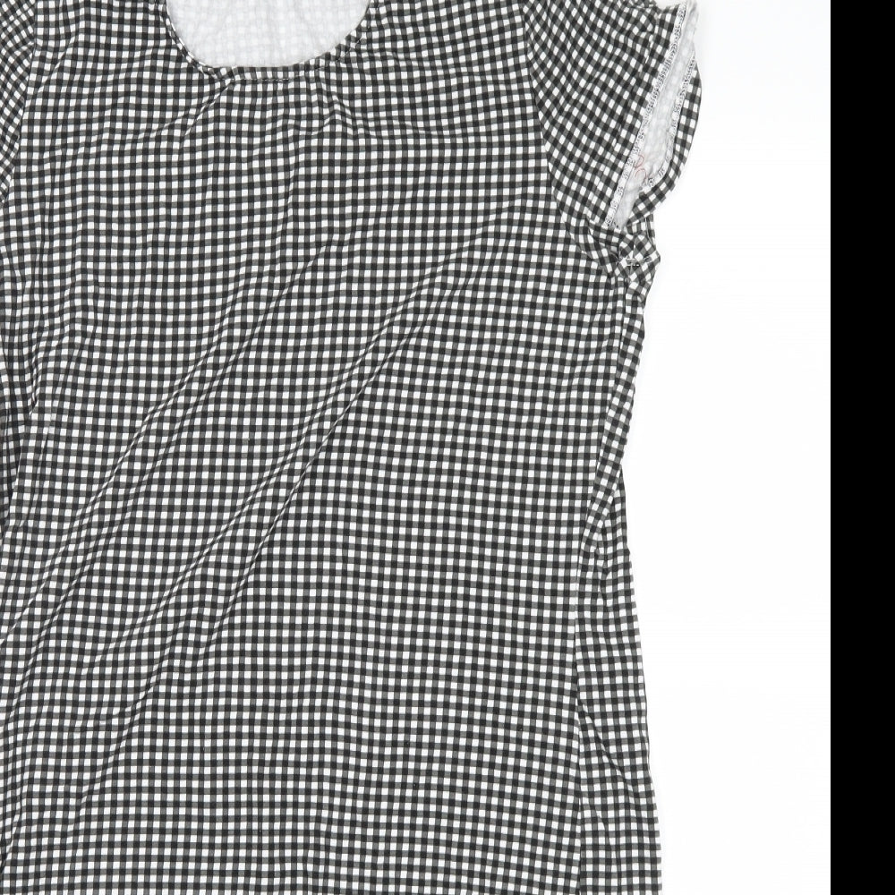 Atmosphere Womens Black Check  T-Shirt Dress  Size 18
