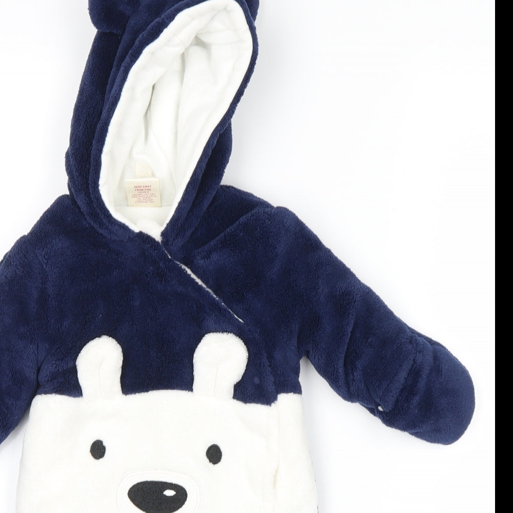 first wish  Blue   3-in-1 Jacket Snowsuit Size 0-3 Months  - polar bear
