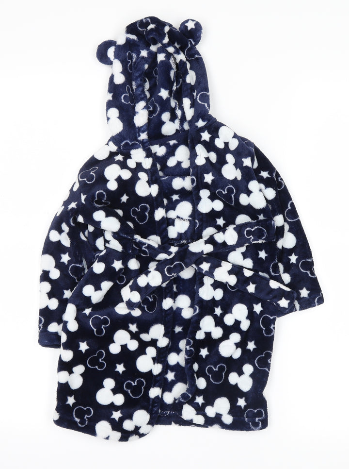 Disney Blue Polka Dot Babydoll Robe Size 18-24 Months - mickey mouse