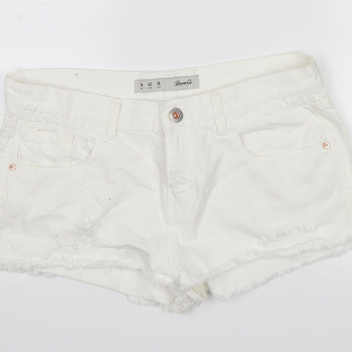 denim co  Womens White  Denim Hot Pants Shorts Size 14