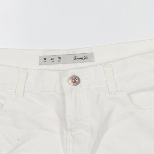 denim co  Womens White  Denim Hot Pants Shorts Size 14