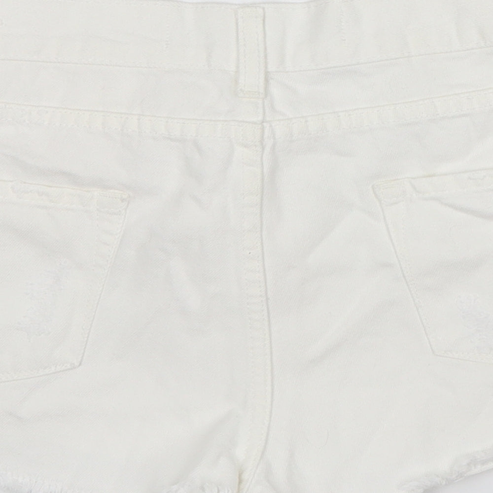 denim co  Womens White  Denim Hot Pants Shorts Size 14