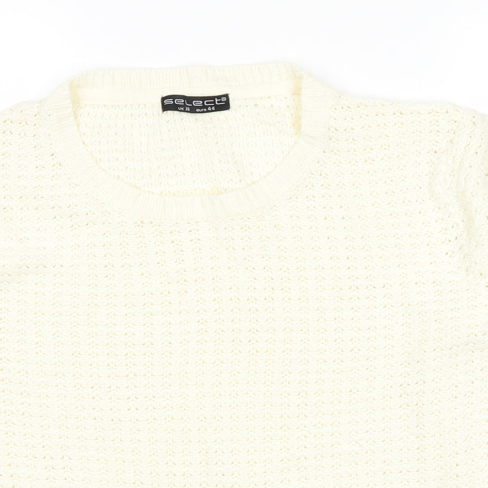 Select Womens White   Pullover Jumper Size 16
