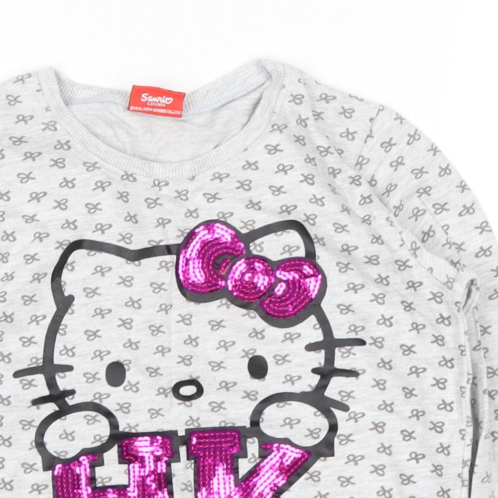 Hello Kitty Girls Grey   Pullover Sweatshirt Size 4-5 Years  - hello kitty