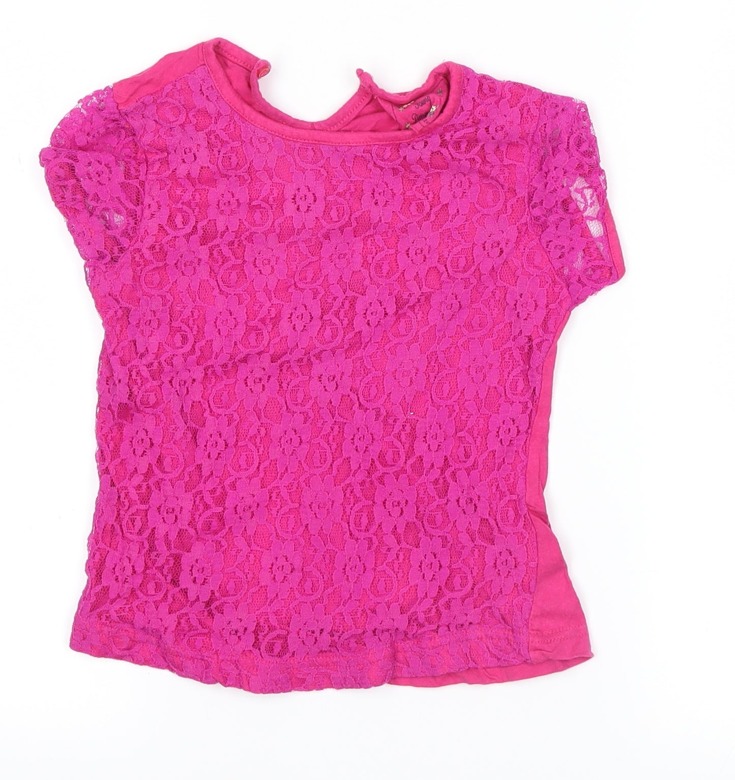Young Dimension Girls Pink   Basic T-Shirt Size 6-7 Years