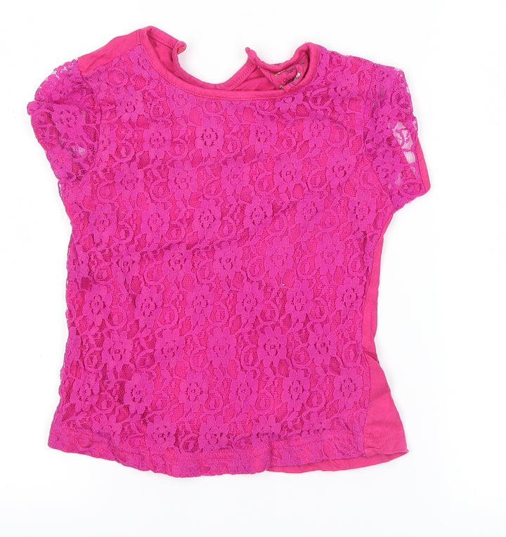 Young Dimension Girls Pink   Basic T-Shirt Size 6-7 Years