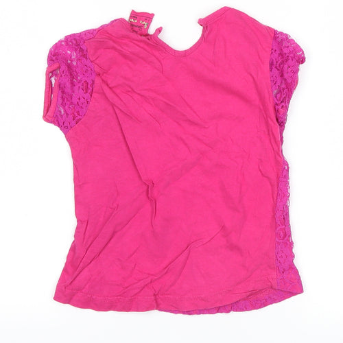 Young Dimension Girls Pink   Basic T-Shirt Size 6-7 Years