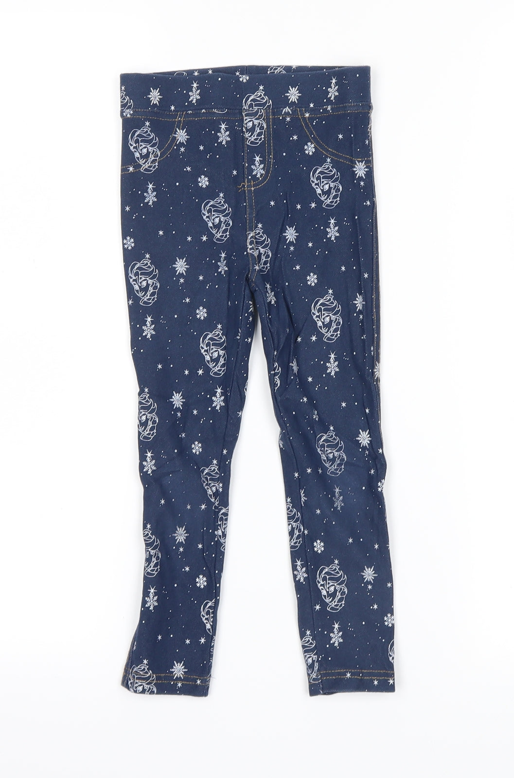 Disney Girls Black Polka Dot  Pedal Pusher Trousers Size 3-4 Years - frozen, elsa