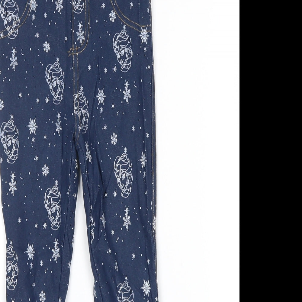 Disney Girls Black Polka Dot  Pedal Pusher Trousers Size 3-4 Years - frozen, elsa