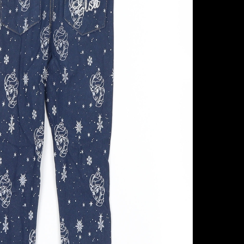 Disney Girls Black Polka Dot  Pedal Pusher Trousers Size 3-4 Years - frozen, elsa