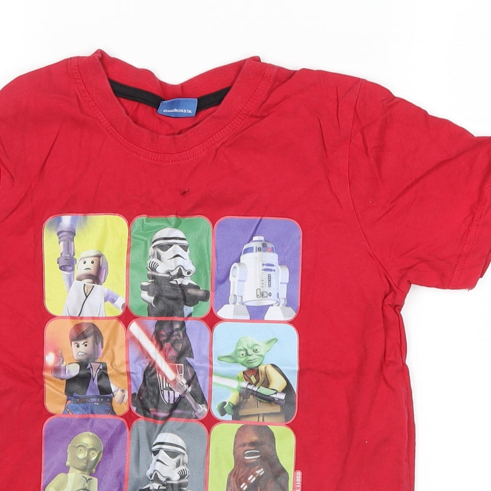 George Boys Red   Basic T-Shirt Size 6-7 Years  - lego star wars