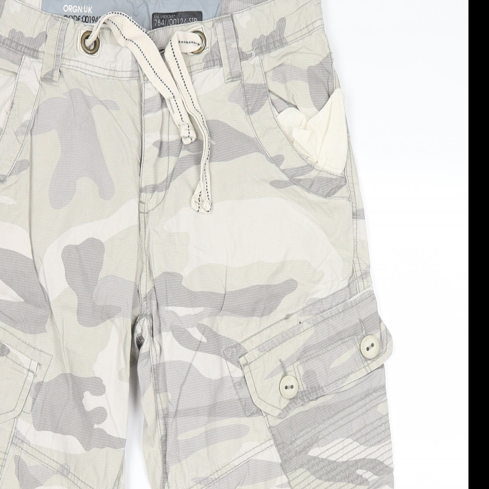 no brand Mens Beige Camouflage  Cargo Shorts Size 32