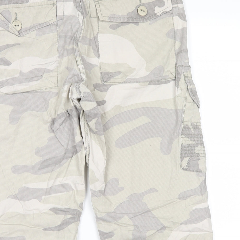 no brand Mens Beige Camouflage  Cargo Shorts Size 32