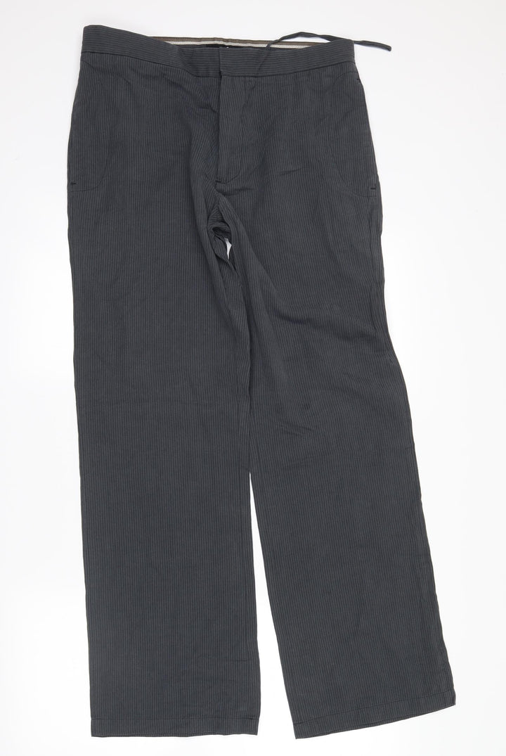 NEXT Mens Grey Striped  Trousers  Size 32 in
