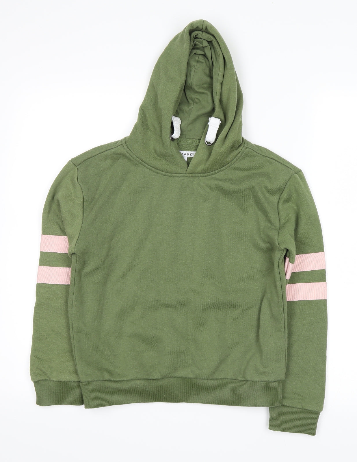 Primark Girls Green Striped  Pullover Hoodie Size 10 Years
