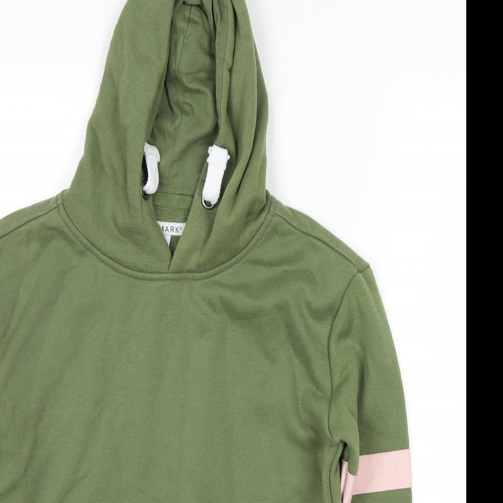Primark Girls Green Striped  Pullover Hoodie Size 10 Years