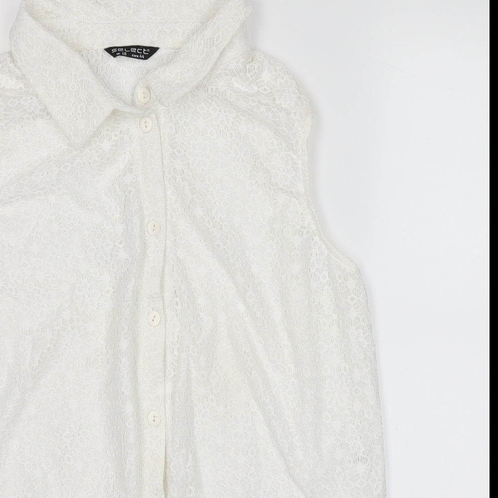Select Womens White   Basic Tank Size 16