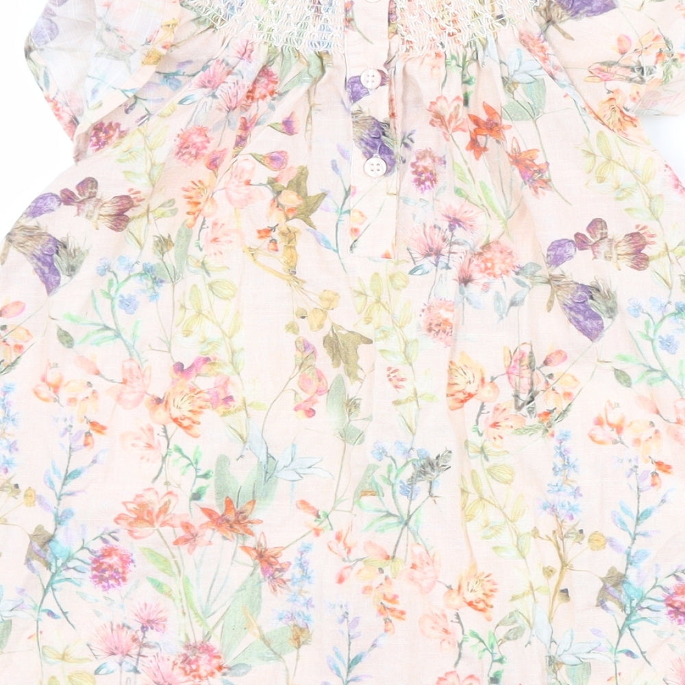 NEXT Girls Pink Floral  A-Line  Size 12-18 Months