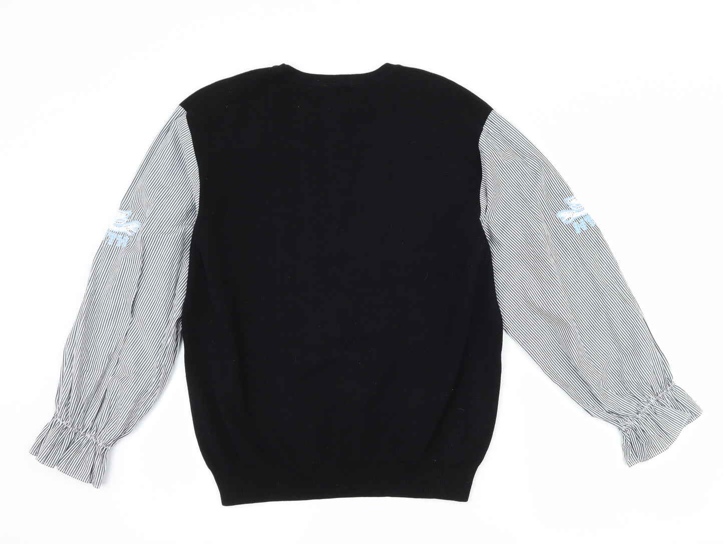 Aqua Womens Black Striped  Pullover Jumper Size XL