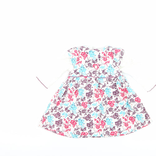 Boots Mini Club Girls White Floral  A-Line  Size 0-3 Months  - babygrow included