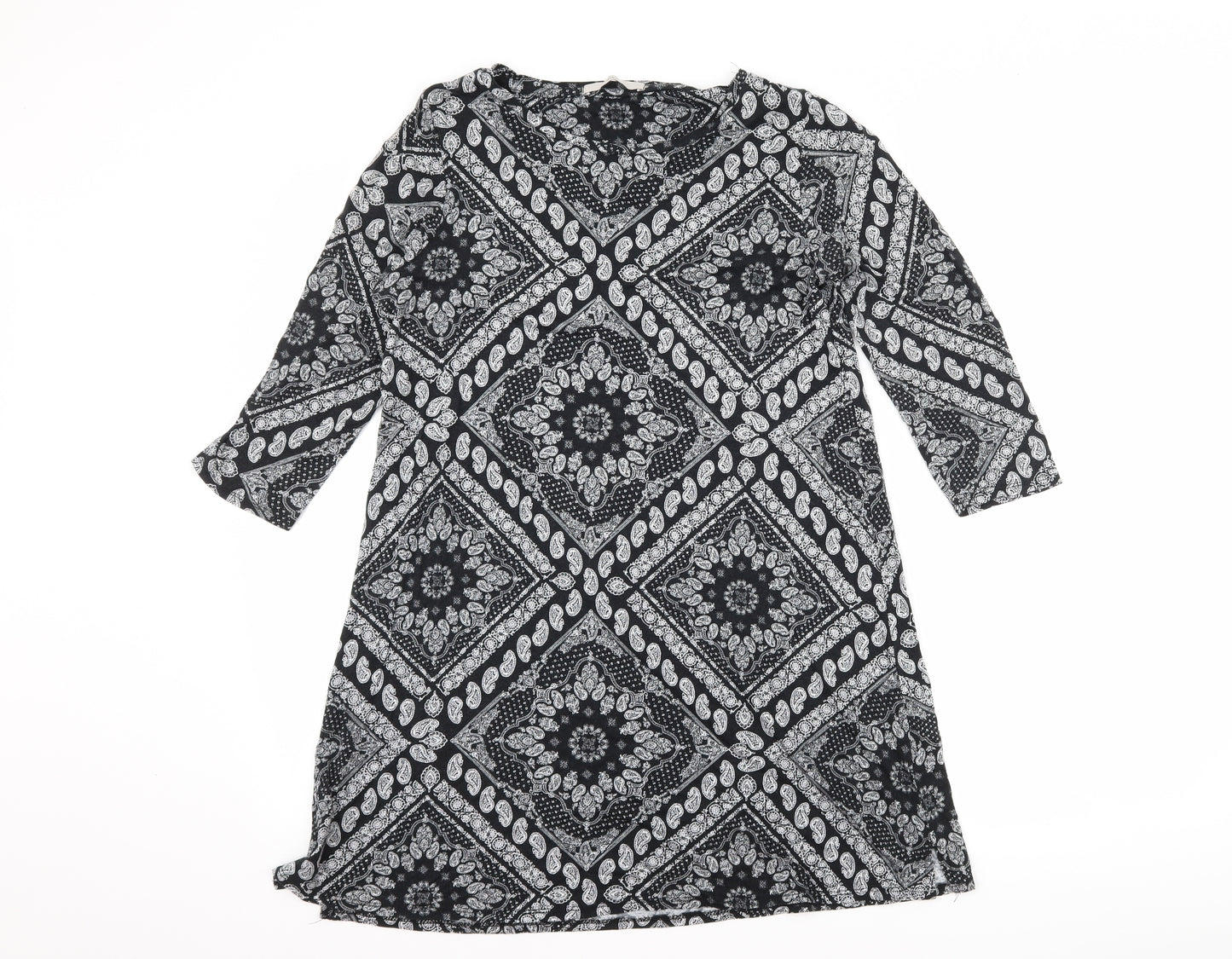 George Womens Black Paisley  Shift  Size 10