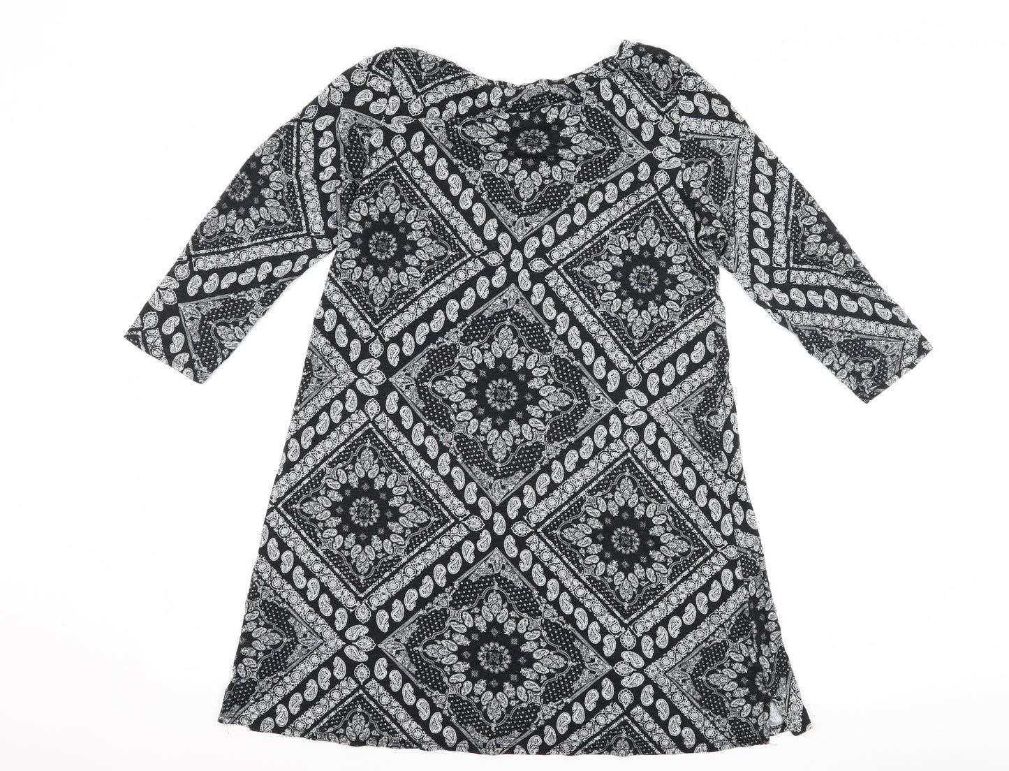 George Womens Black Paisley  Shift  Size 10