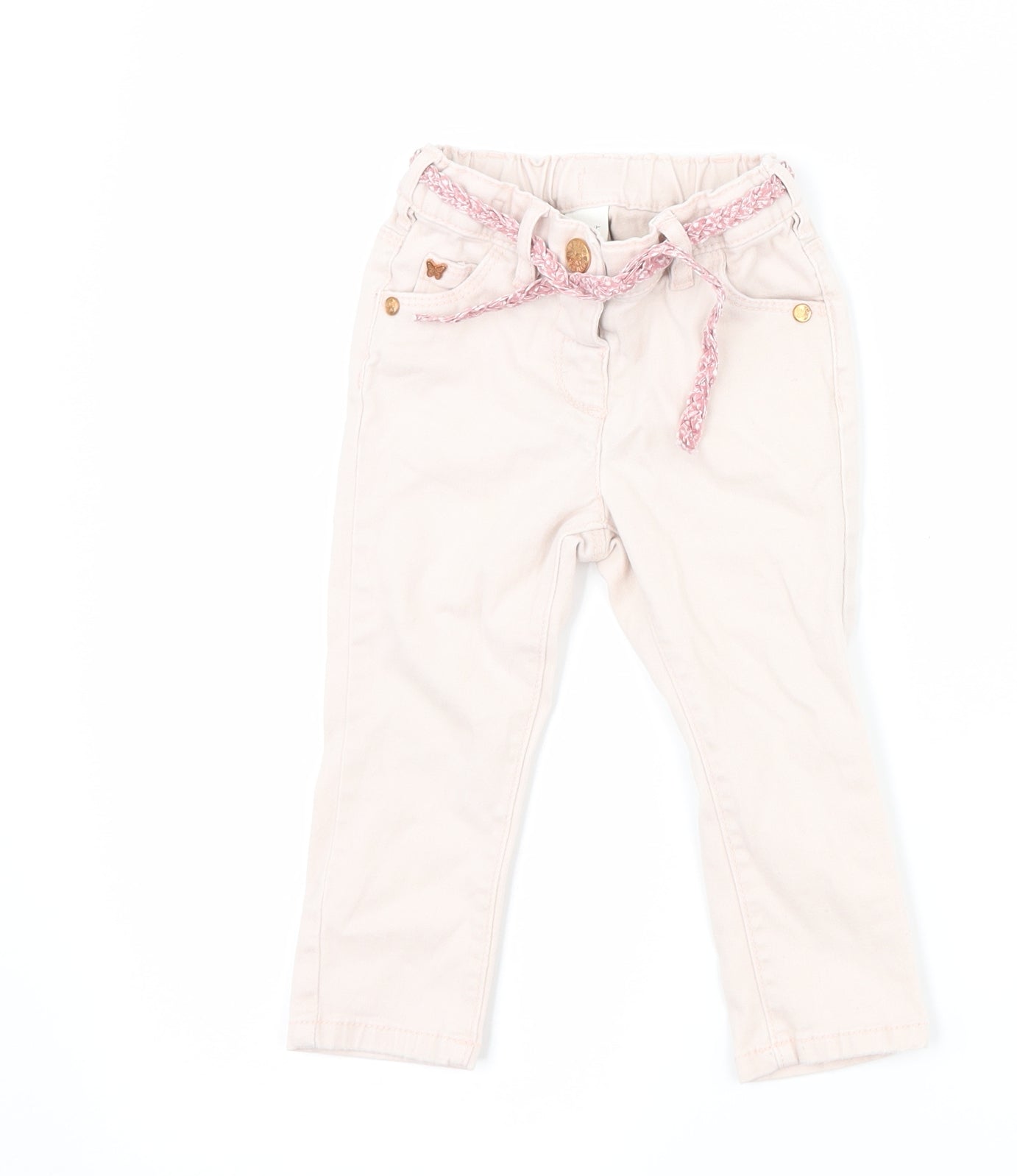 NEXT Girls Pink  Denim Capri Jeans Size 12-18 Months