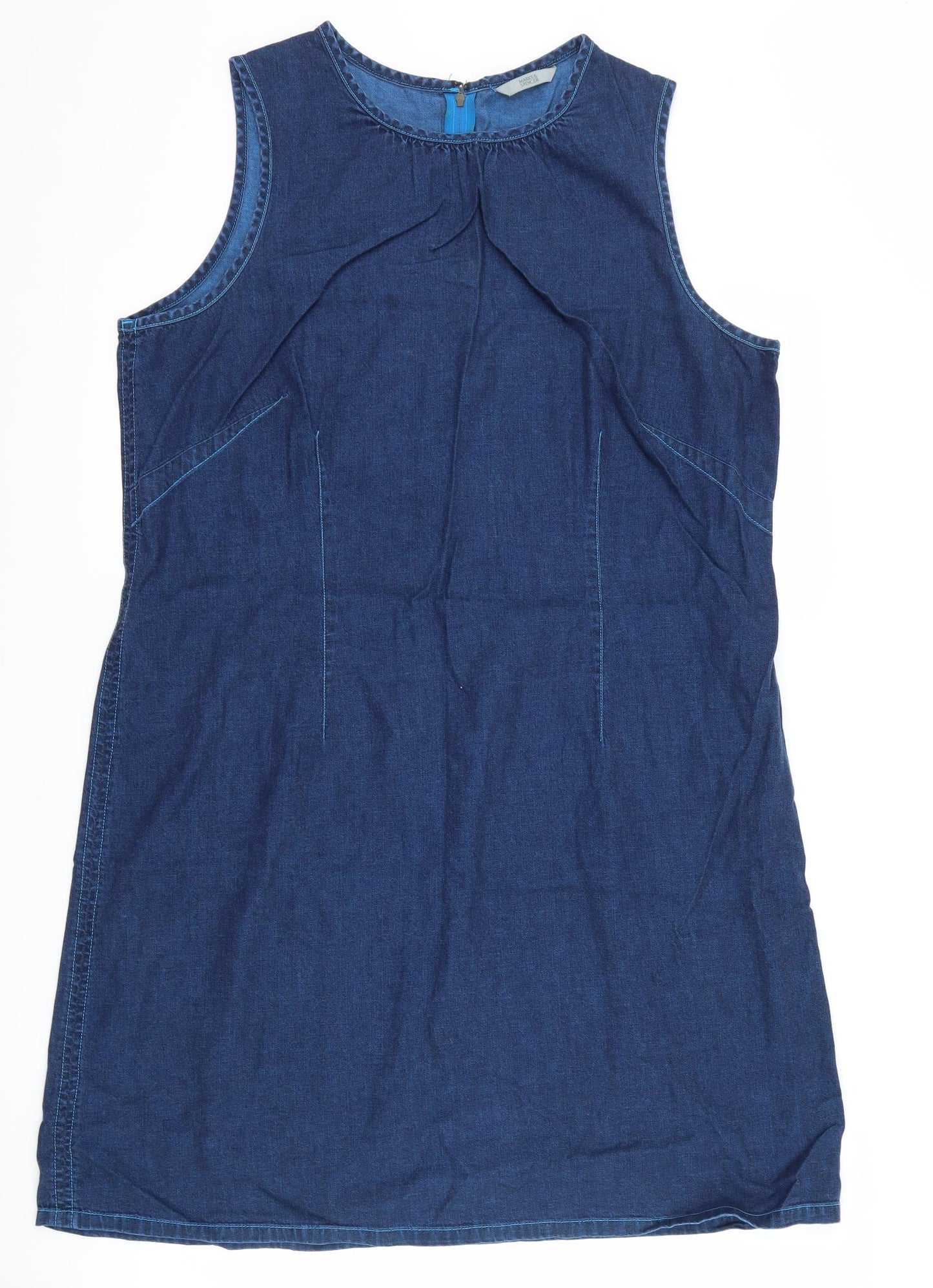 Marks and Spencer Womens Blue  Denim Tank Dress  Size 20