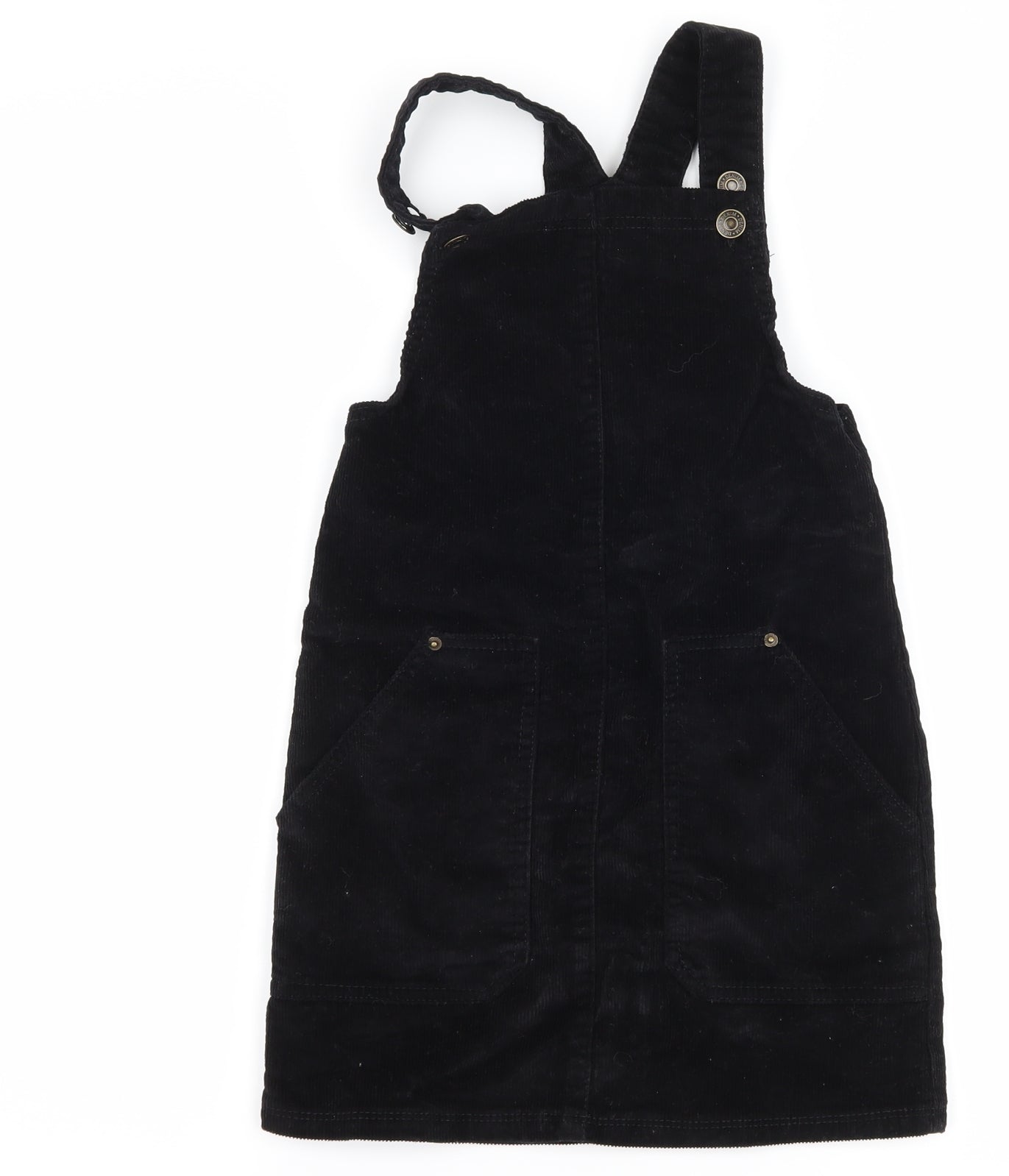 George Girls Black  Corduroy Pinafore/Dungaree Dress  Size 6-7 Years