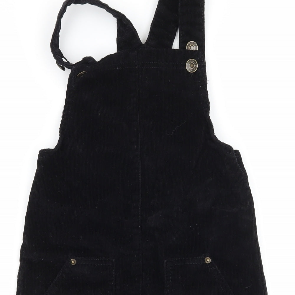 George Girls Black  Corduroy Pinafore/Dungaree Dress  Size 6-7 Years