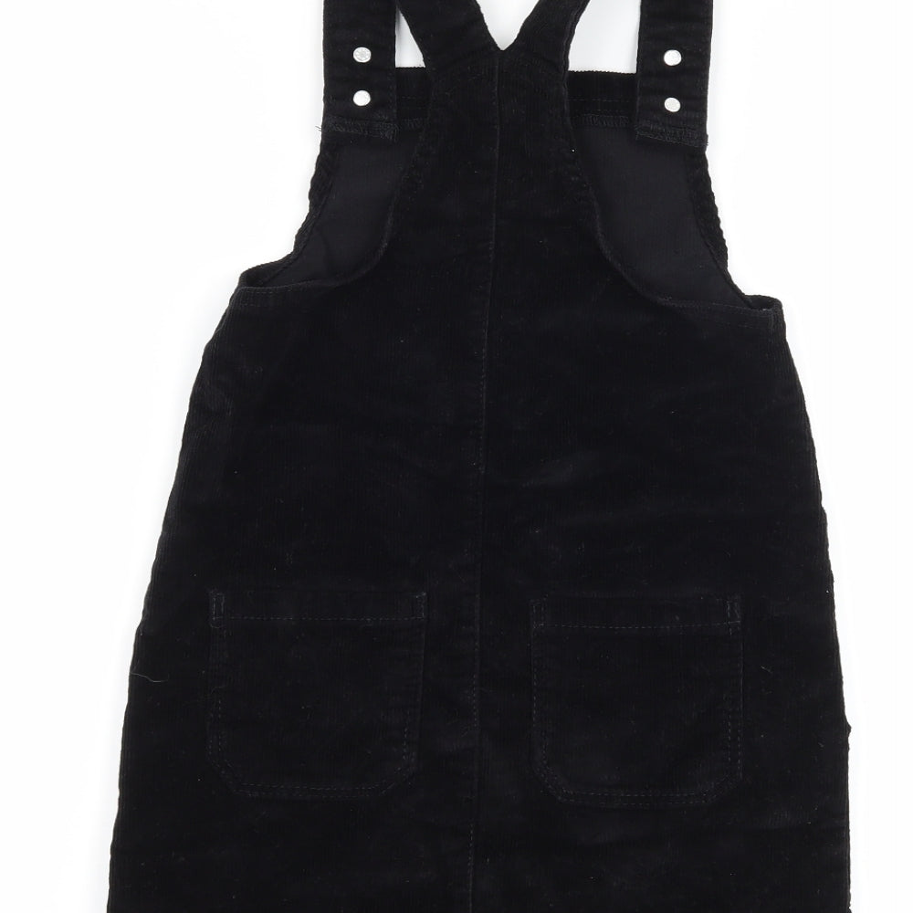 George Girls Black  Corduroy Pinafore/Dungaree Dress  Size 6-7 Years