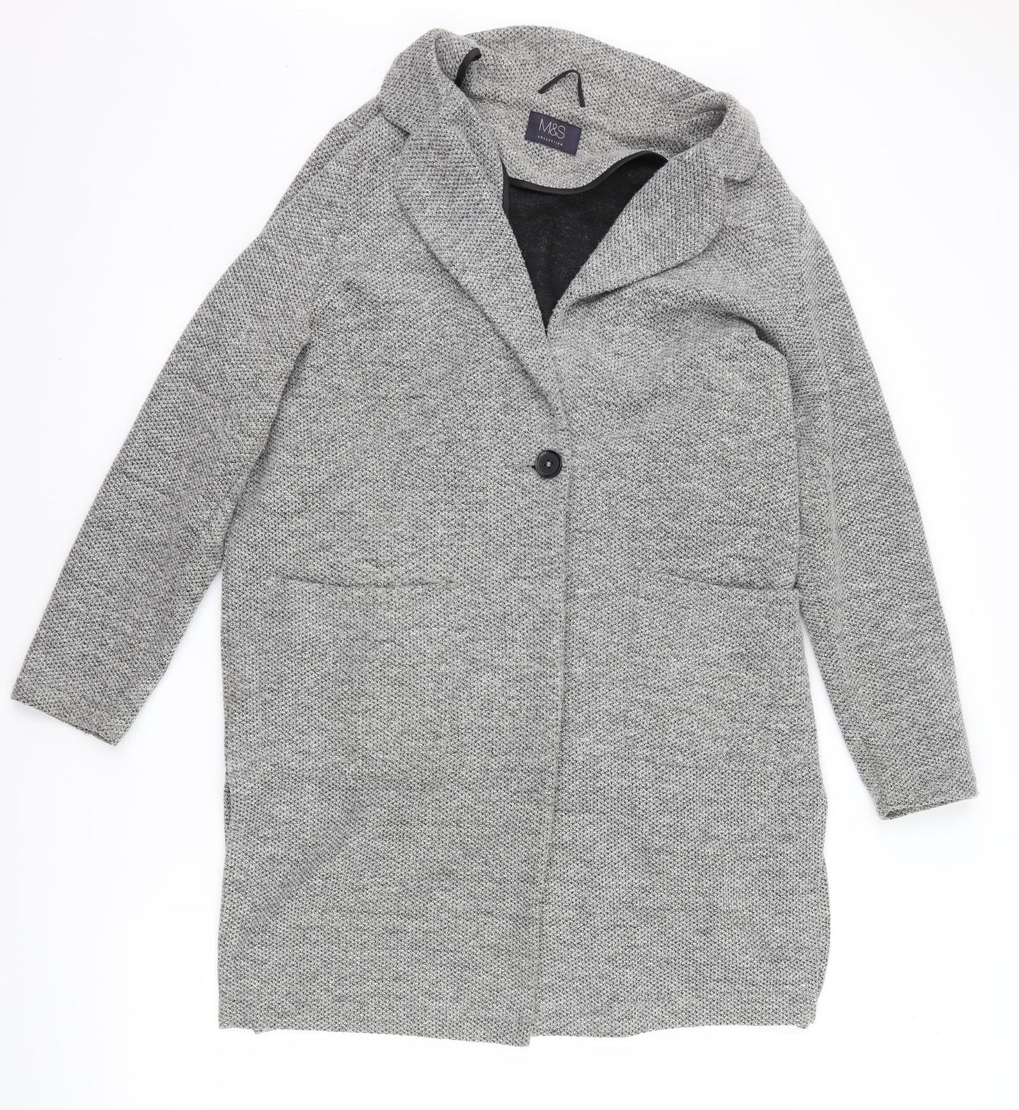 Marks and Spencer Womens Grey   Jacket Coatigan Size 16