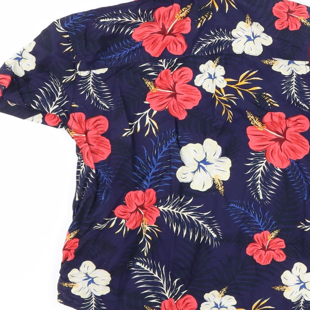 Primark Boys Blue Floral  Basic Button-Up Size 4-5 Years