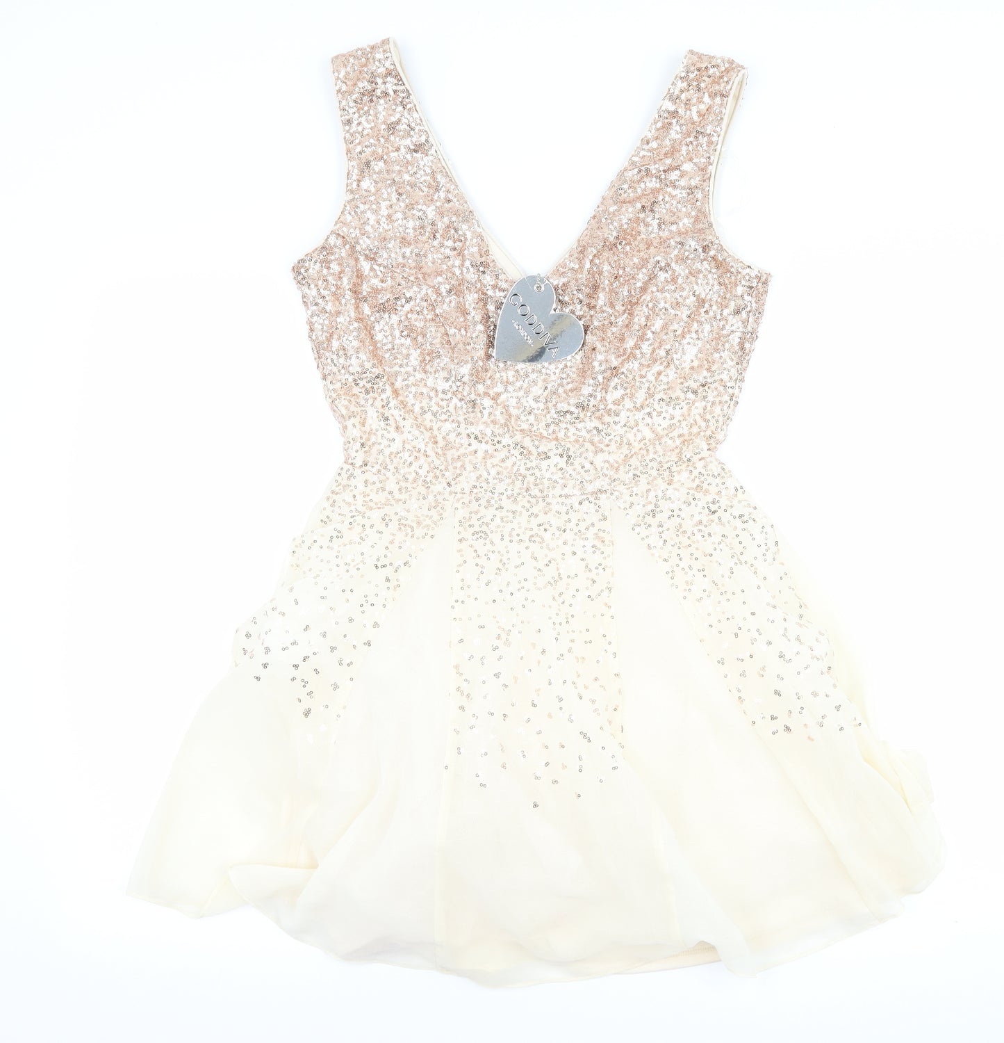 Goddiva Womens Beige   Ball Gown  Size 8