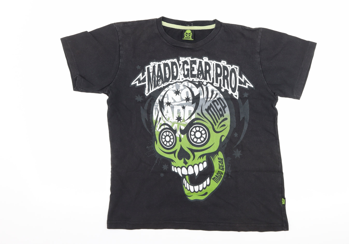 MGP Boys Black   Basic T-Shirt Size 12-13 Years  - madd gear pro