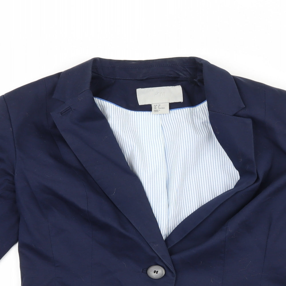 H&M Womens Blue   Jacket Blazer Size 10
