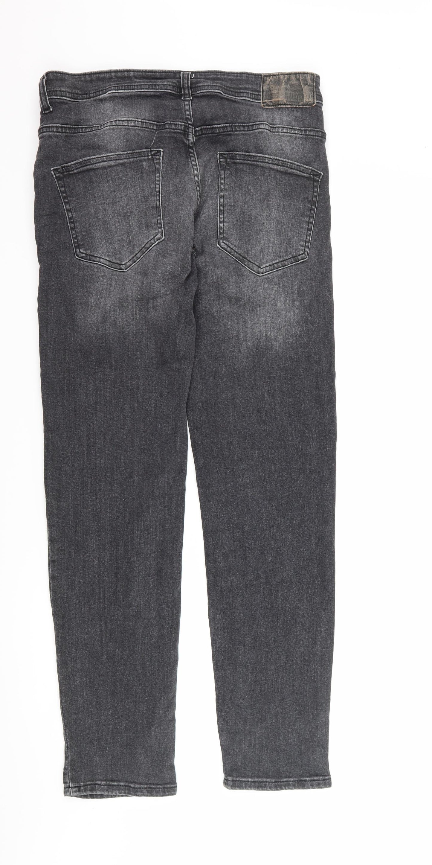 denim co Mens Grey  Denim Straight Jeans Size 32 in L30 in