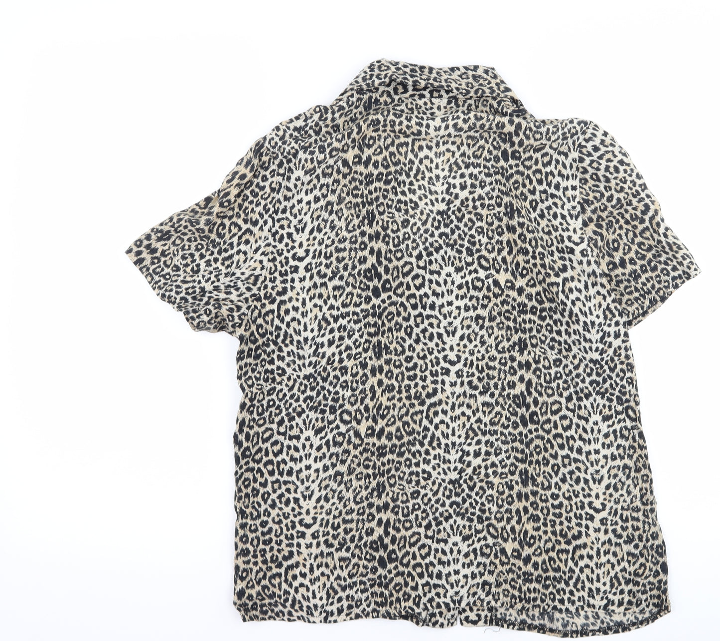 OPUS Womens Brown Animal Print  Basic Button-Up Size 10