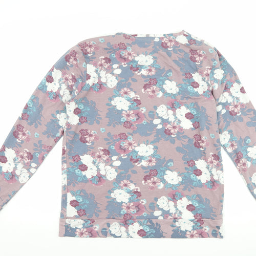 Nutmeg Womens Purple Floral  Basic T-Shirt Size 12