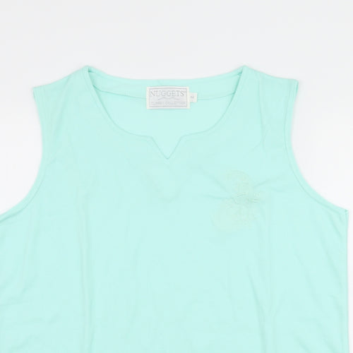 nuggets Womens Green Paisley  Basic Tank Size M