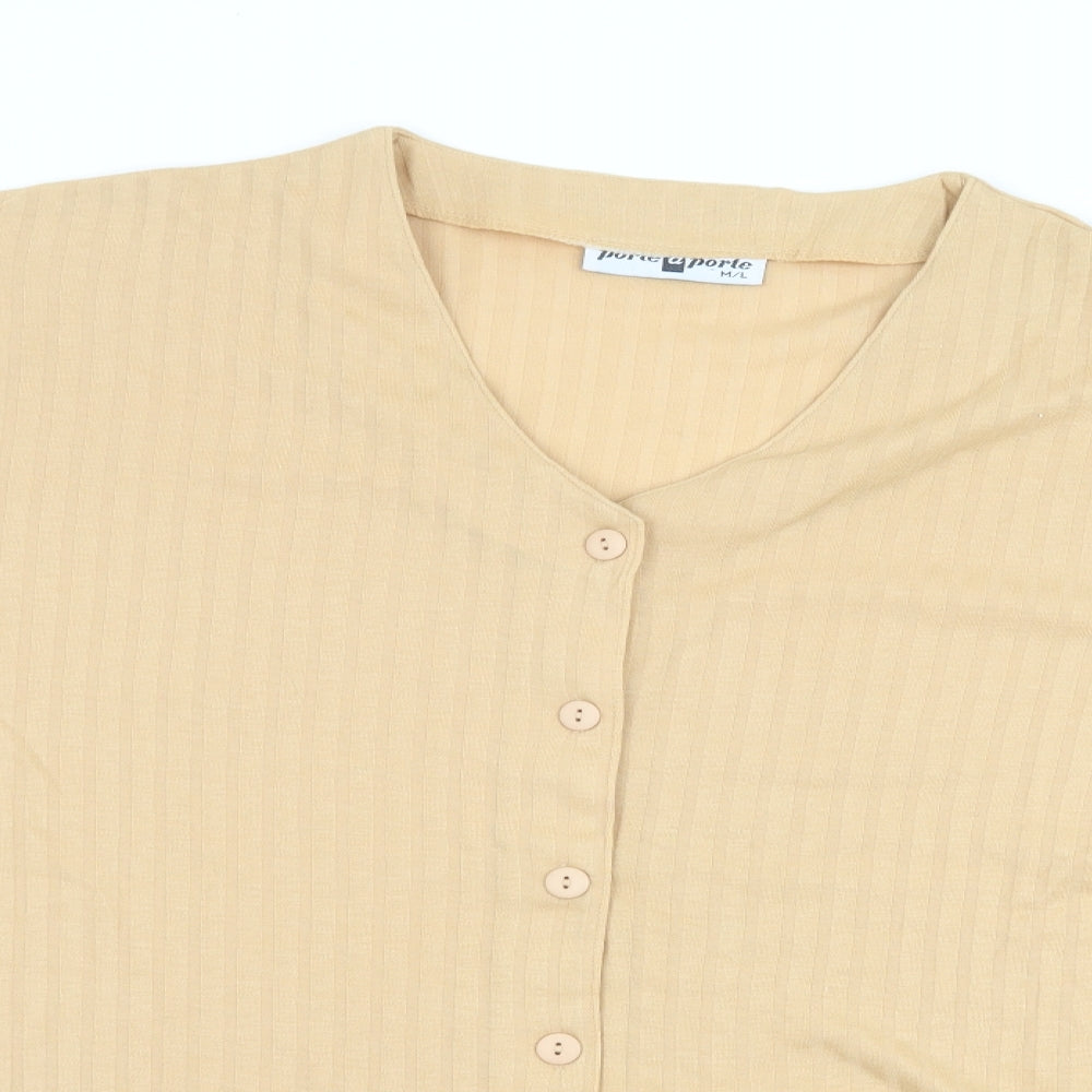 Porte a Porte Womens Brown   Basic Button-Up Size M