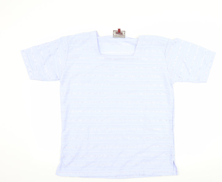 Icecube Womens Purple Striped  Basic T-Shirt Size L