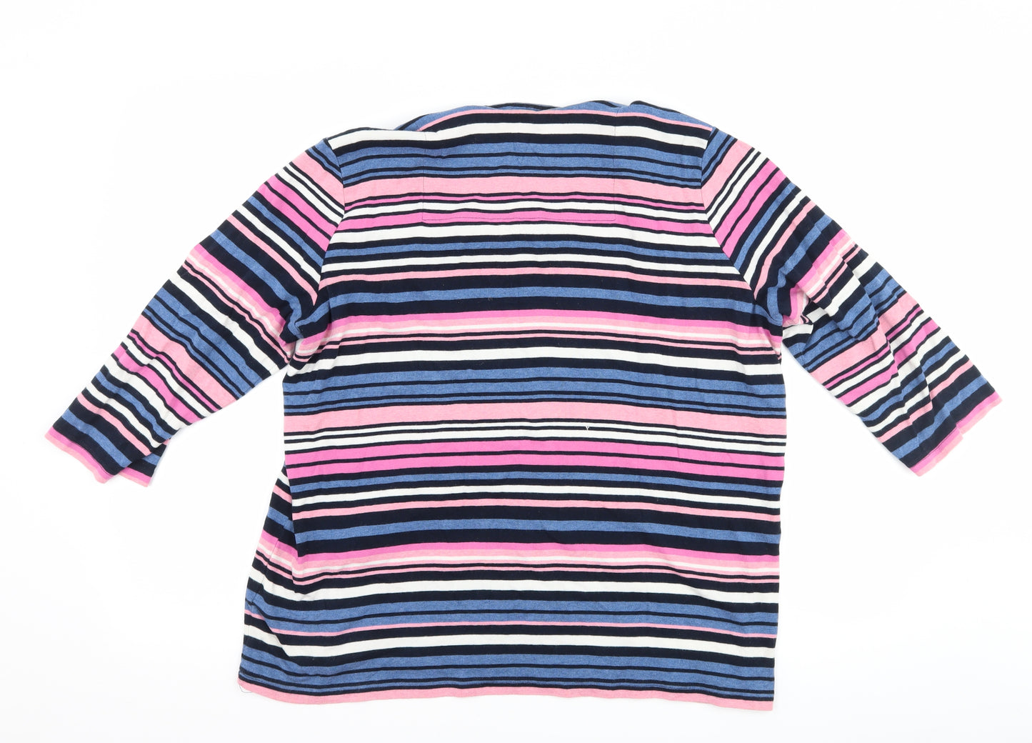 Maine Womens Blue Striped  Basic T-Shirt Size 22